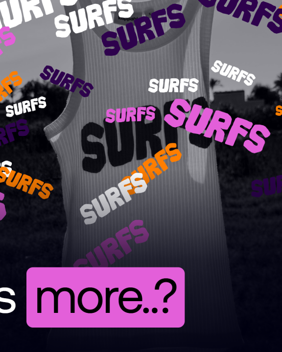 Grafikk med Surfs-logoer og teksten More is more